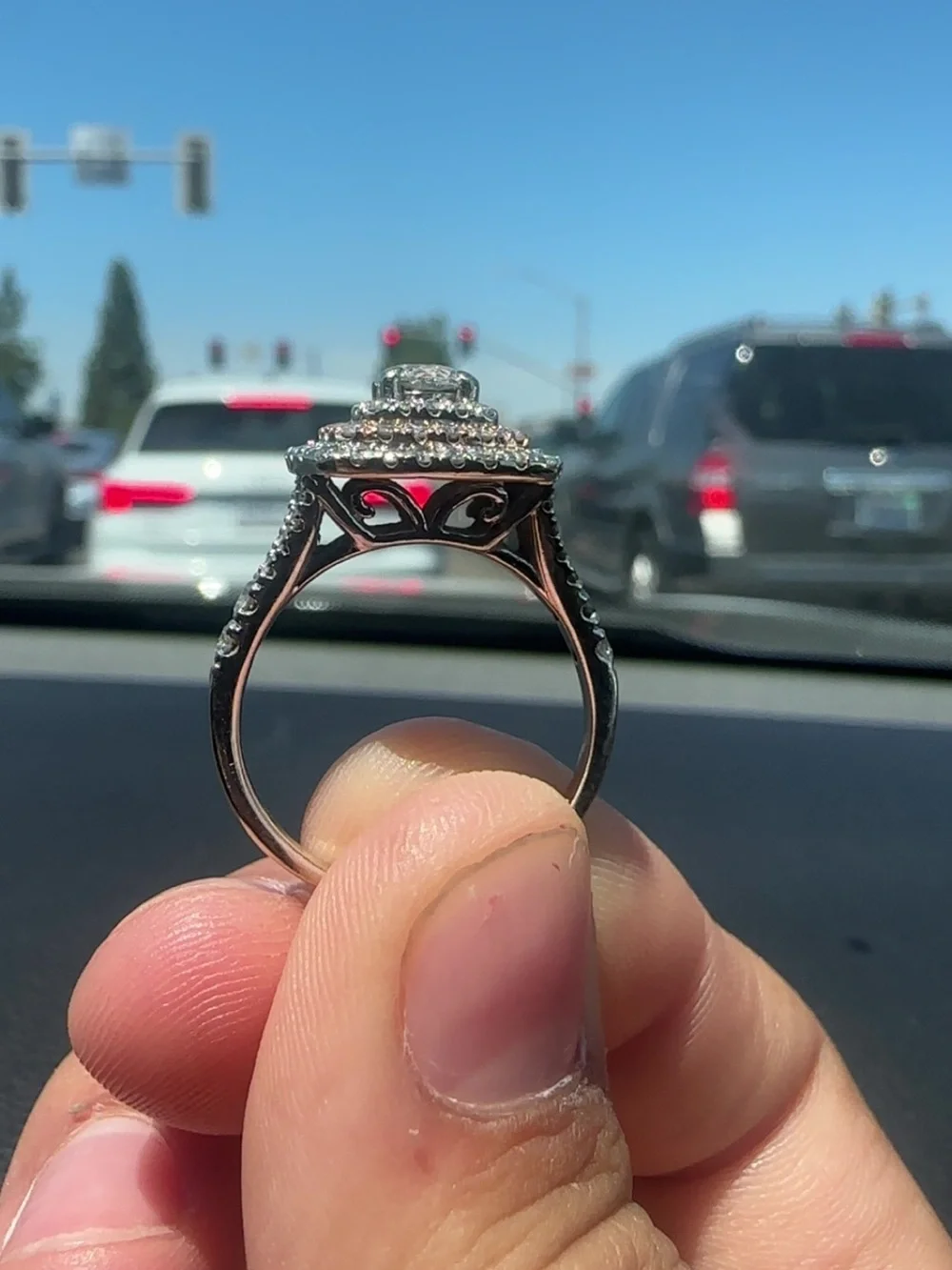White gold engagement ring